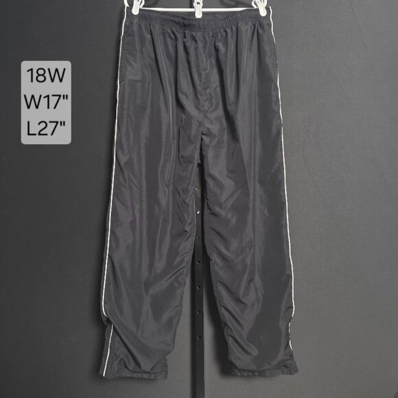 Classic Elements Woman Pants 18W Black Windbreaker Track Lined Velcro Ankle Y2K - Picture 1 of 7